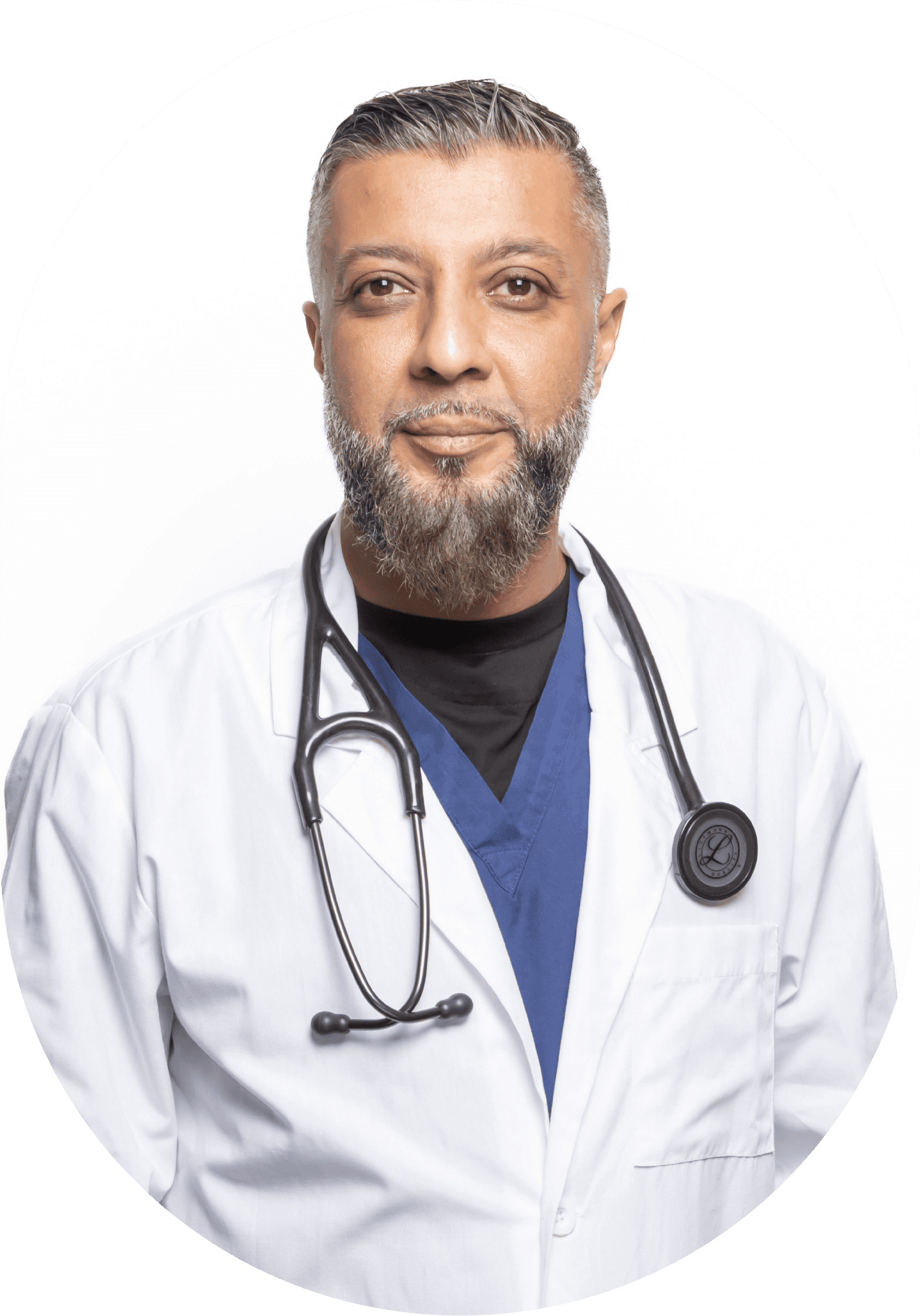 Dr. Khalid Tahir in medical coat